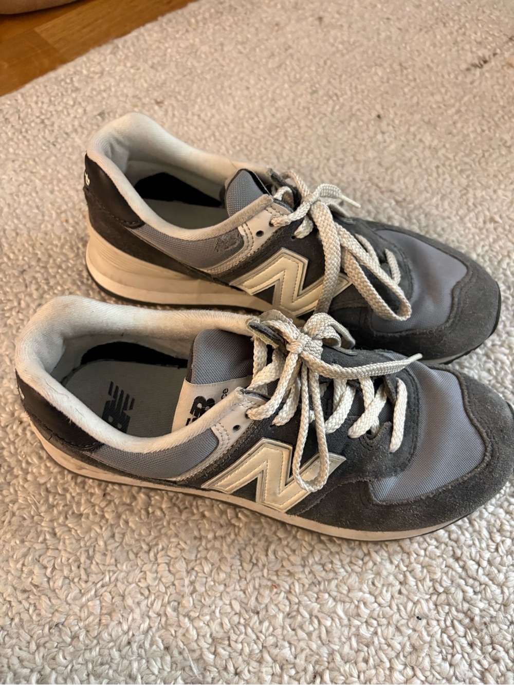 New Balance Grey & White Athletic Sneakers
